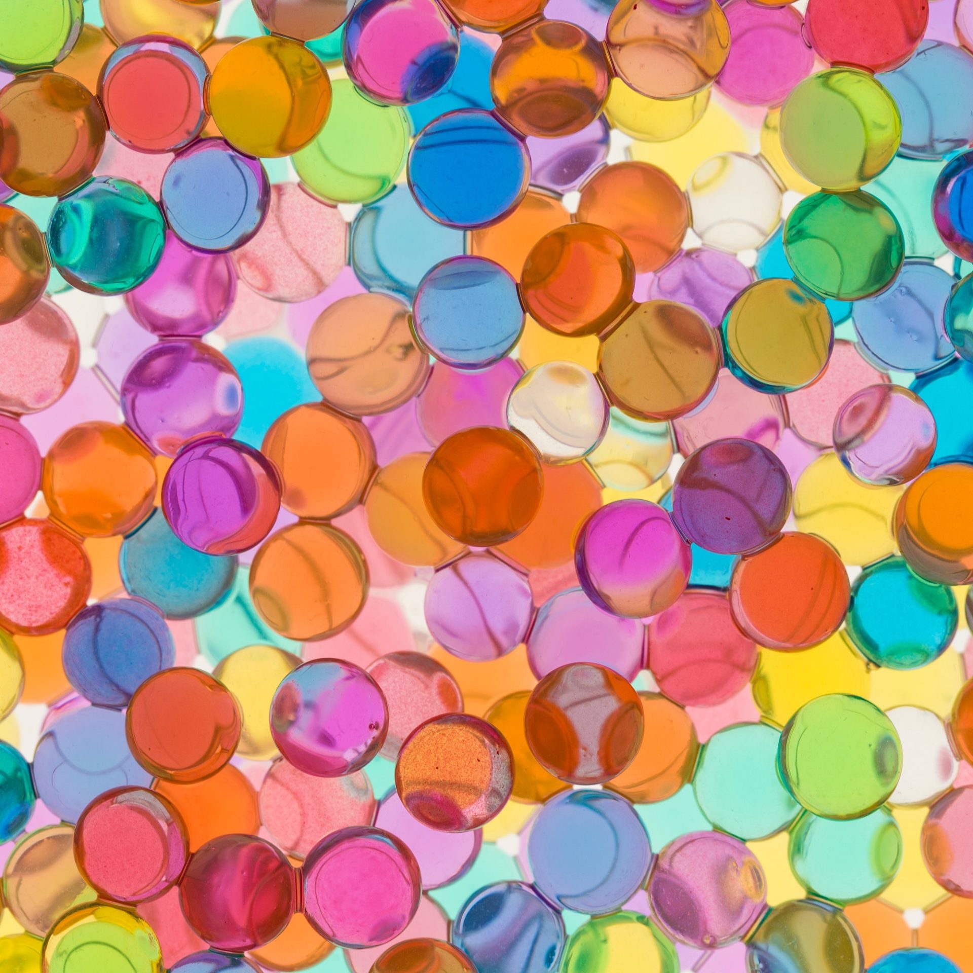 photo of brightly coloured plastic circles
